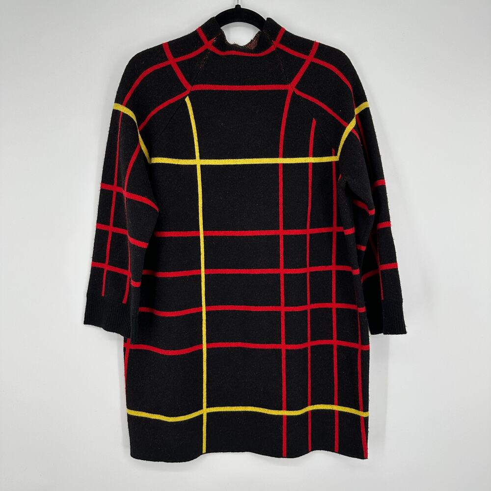 RAG & BONE Mallori Wool Grid Windowpane Pattern Tunic Sweater Oversize Womens Sm